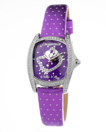 Chronotech Purple Leather Dress Watch