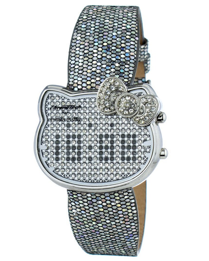 Chronotech Silver Leather Dress Watch