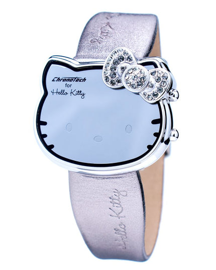 Chronotech Silver Leather Digital Watch