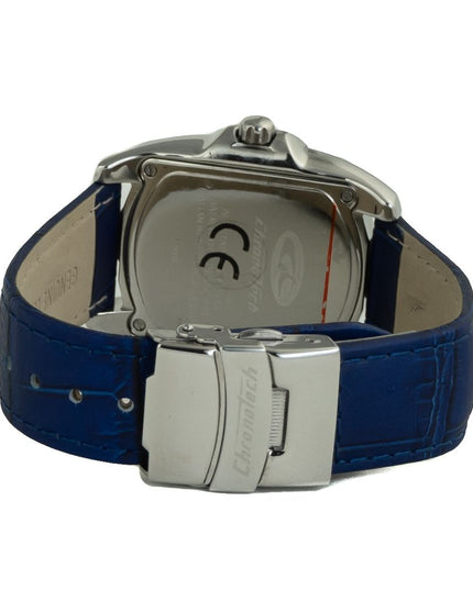Chronotech Blue Leather Dress Watch
