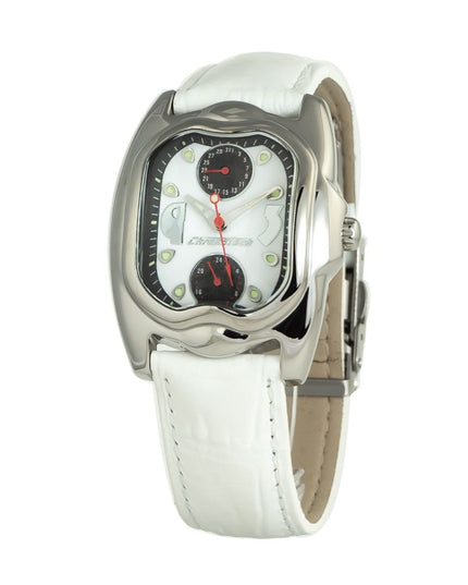 Chronotech White Leather Dress Watch