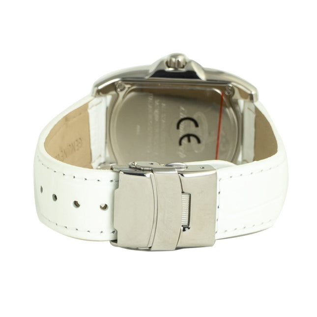 Chronotech White Leather Dress Watch