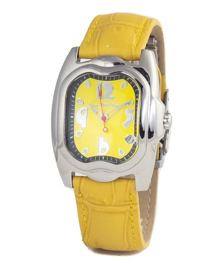 Chronotech Yellow Leather Dress Watch