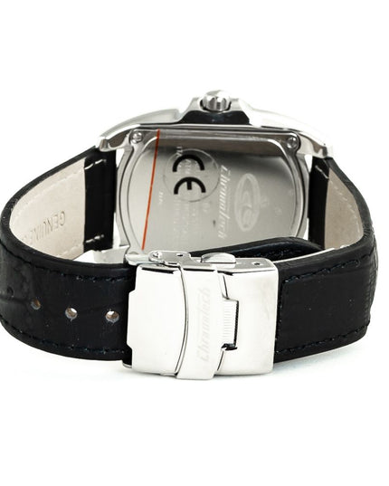 Chronotech Black Leather Dress Watch