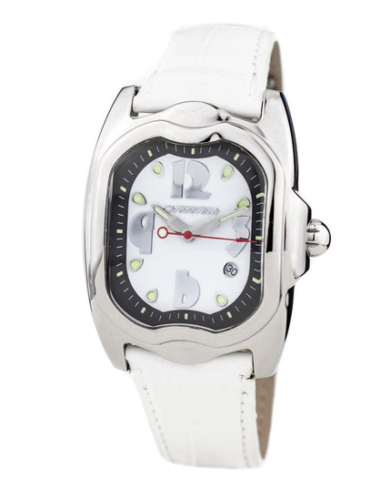 Chronotech White Leather Dress Watch