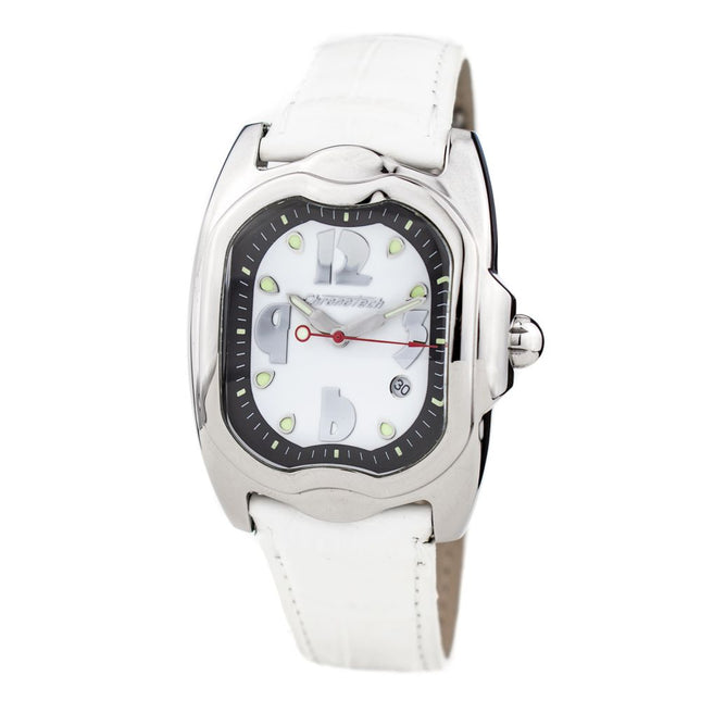 Chronotech White Leather Dress Watch