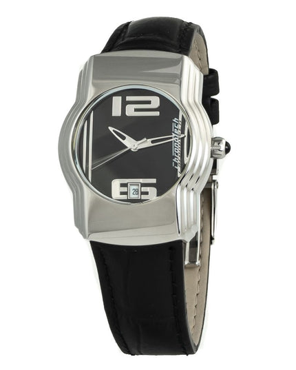 Chronotech Black Leather Dress Watch
