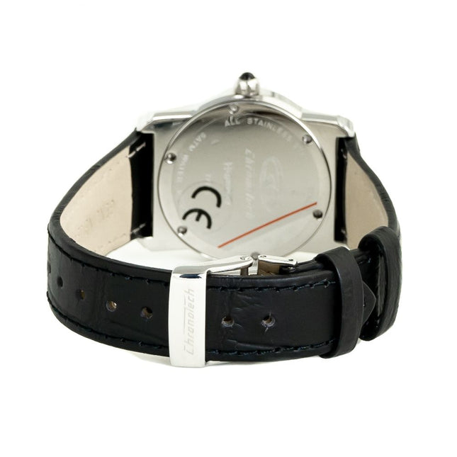 Chronotech Black Leather Dress Watch