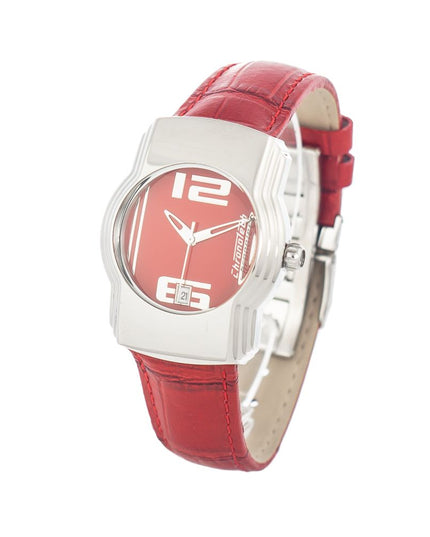 Chronotech Red Leather Dress Watch