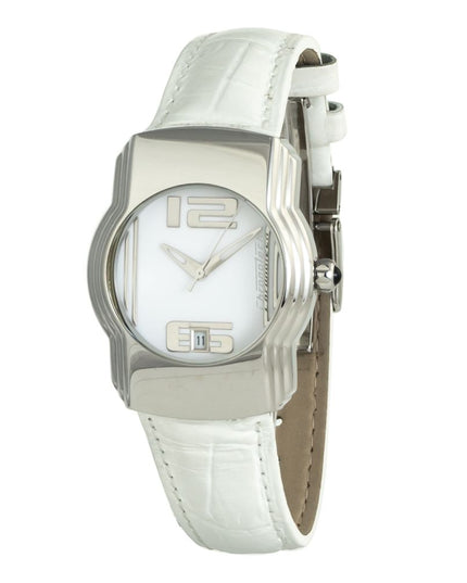 Chronotech White Leather Dress Watch
