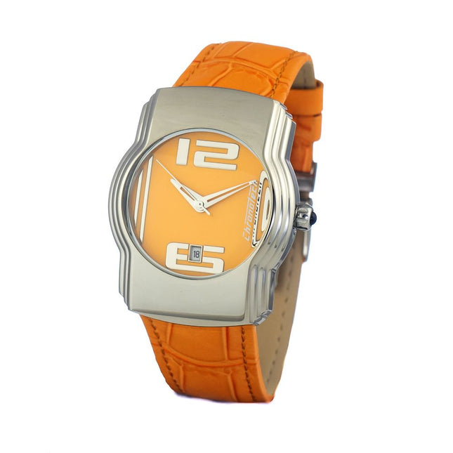 Chronotech Orange Leather Dress Watch
