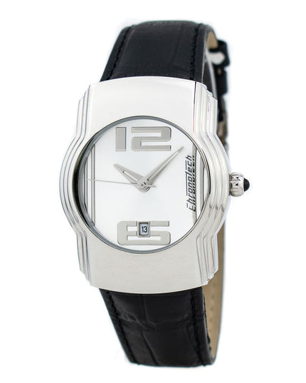 Chronotech Black Leather Dress Watch