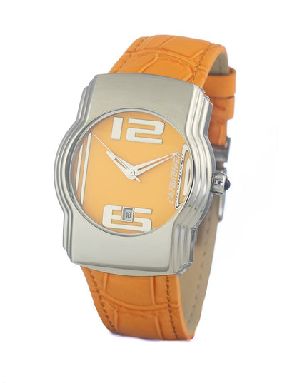 Chronotech Orange Leather Dress Watch