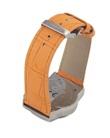 Chronotech Orange Leather Dress Watch