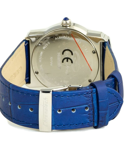 Chronotech Blue Leather Dress Watch