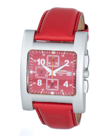 Chronotech Red Leather Dress Watch