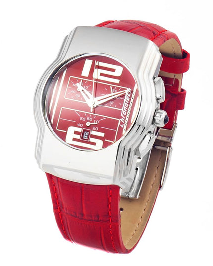Chronotech Red Leather Dress Watch