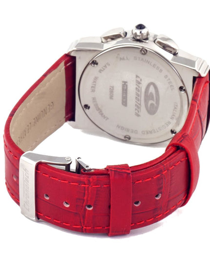 Chronotech Red Leather Dress Watch