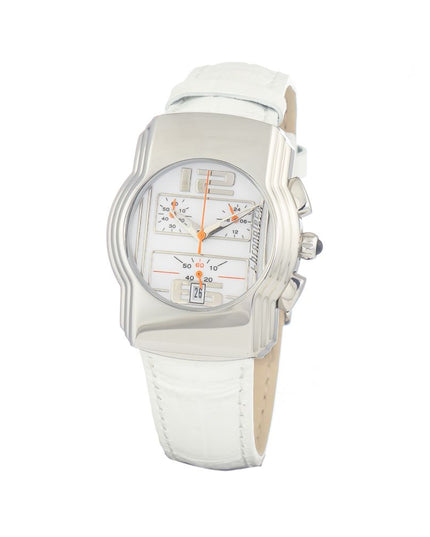 Chronotech White Leather Dress Watch