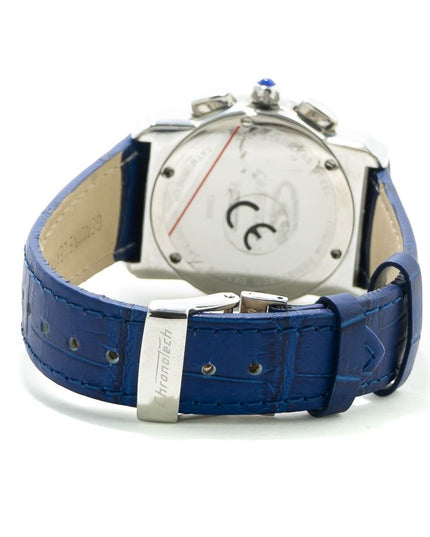 Chronotech Blue Leather Dress Watch