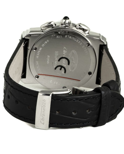 Chronotech Black Leather Dress Watch
