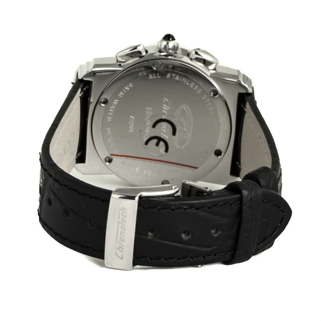 Chronotech Black Leather Dress Watch