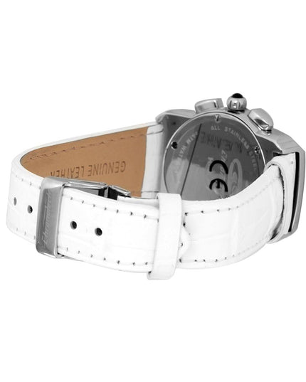 Chronotech White Leather Dress Watch