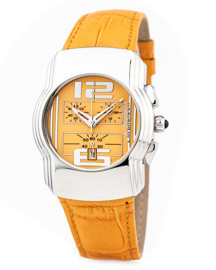 Chronotech Orange Leather Dress Watch