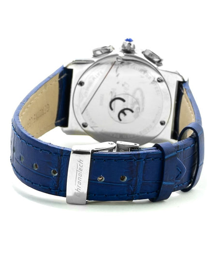 Chronotech Blue Leather Dress Watch
