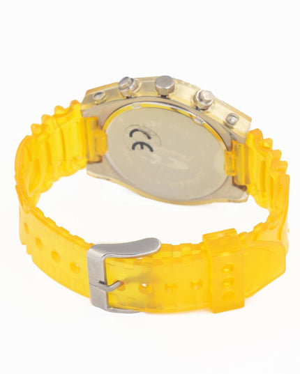 Chronotech Yellow Rubber Sport Watch