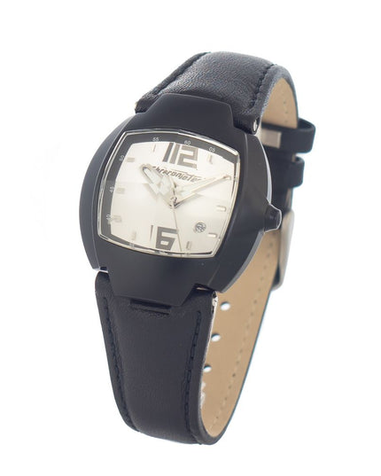Chronotech Black Leather Dress Watch