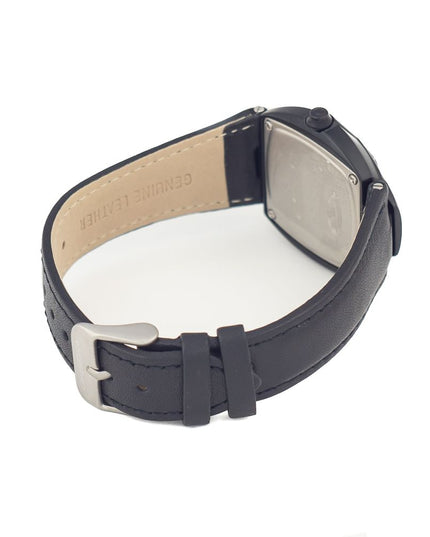 Chronotech Black Leather Dress Watch