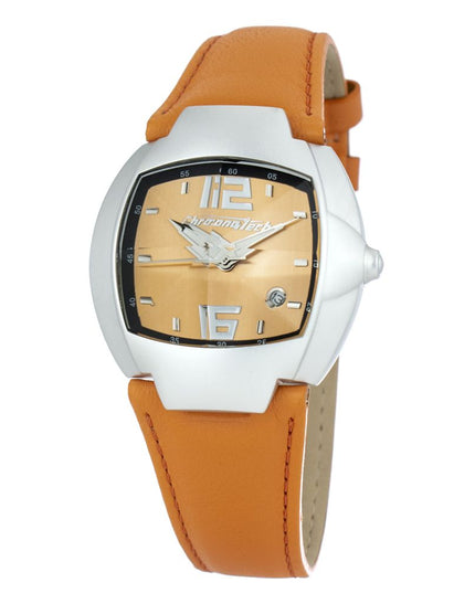 Chronotech Orange Leather Dress Watch