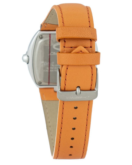 Chronotech Orange Leather Dress Watch