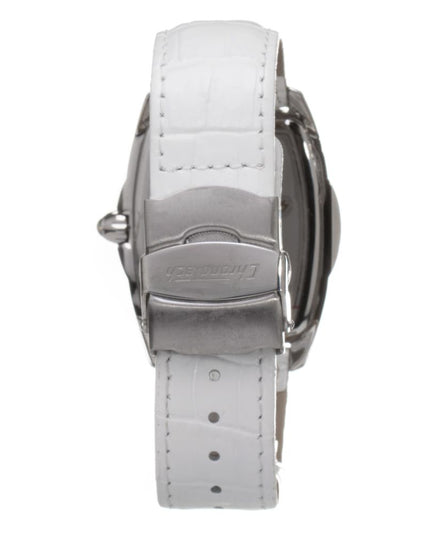 Chronotech White Leather Dress Watch
