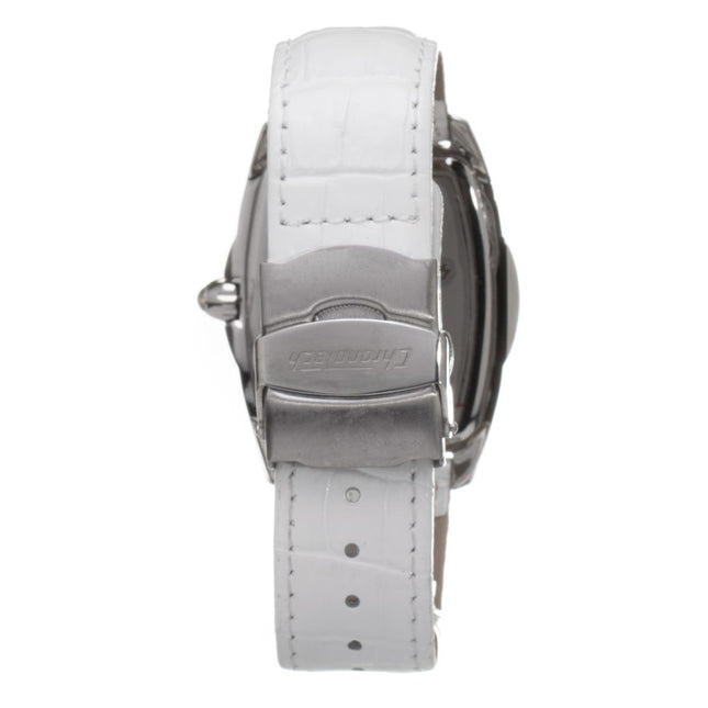 Chronotech White Leather Dress Watch
