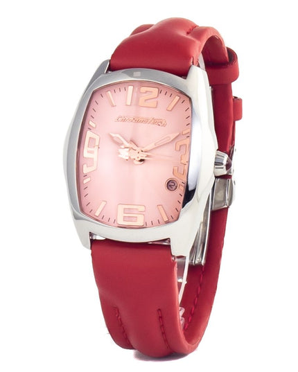 Chronotech Red Leather Dress Watch