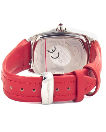 Chronotech Red Leather Dress Watch