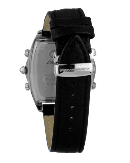 Chronotech Black Leather Dress Watch