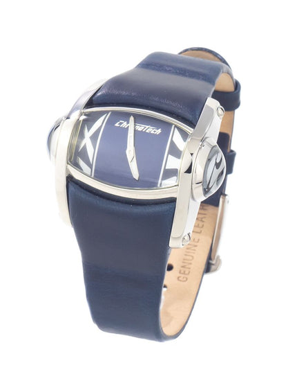 Chronotech Blue Leather Dress Watch