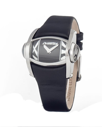 Chronotech Black Leather Dress Watch