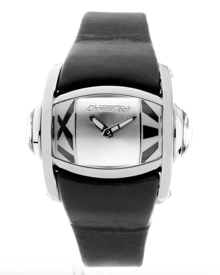 Chronotech Black Leather Dress Watch