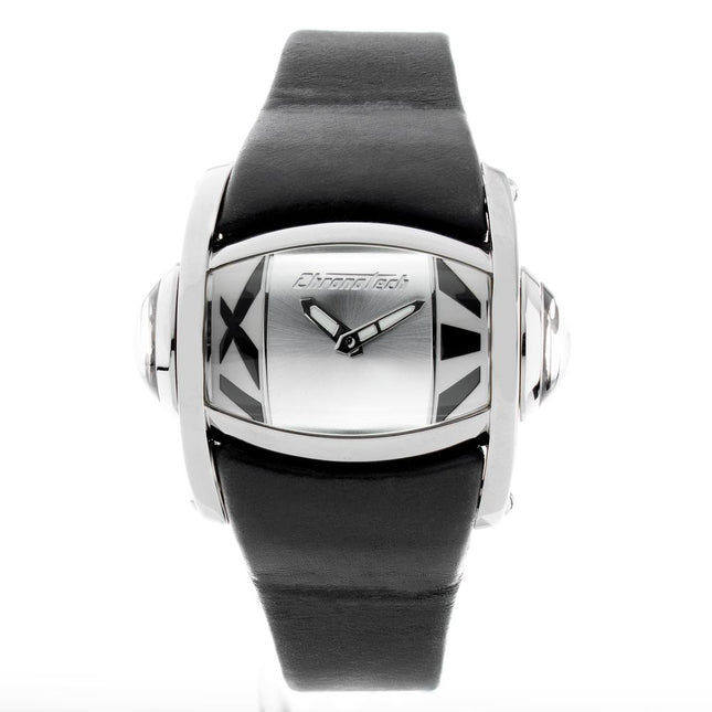 Chronotech Black Leather Dress Watch