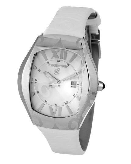Chronotech White Leather Dress Watch