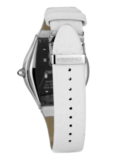 Chronotech White Leather Dress Watch