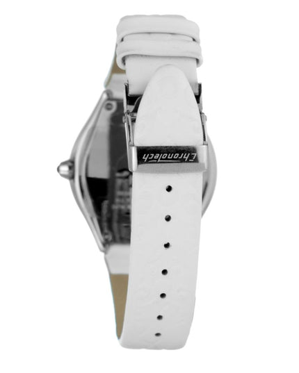 Chronotech White Leather Dress Watch