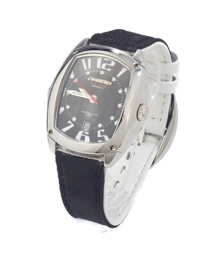 Chronotech Black Leather Dress Watch