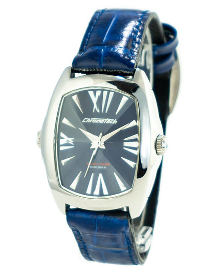 Chronotech Black Leather Dress Watch