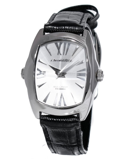 Chronotech Black Leather Dress Watch