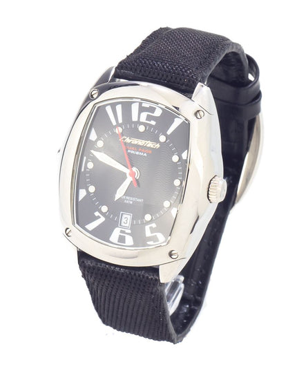 Chronotech Black Leather Dress Watch